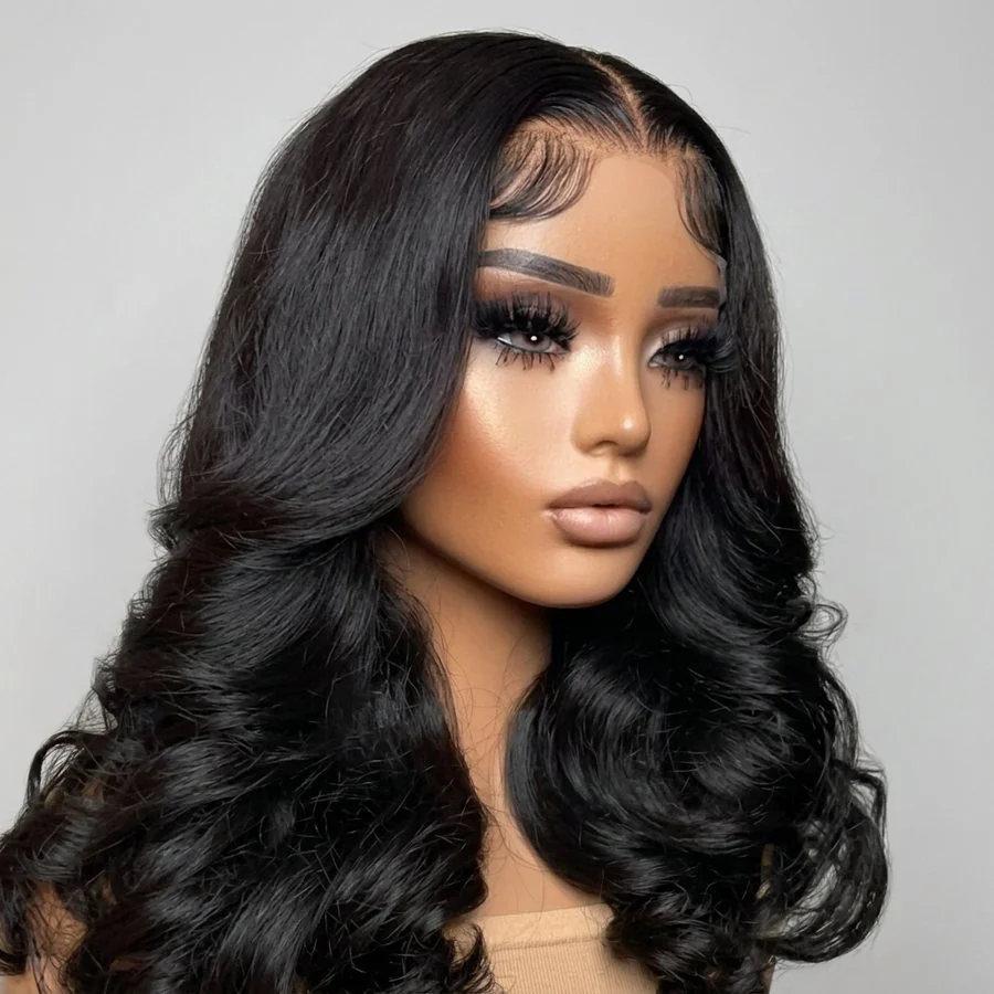 Black short lacewig